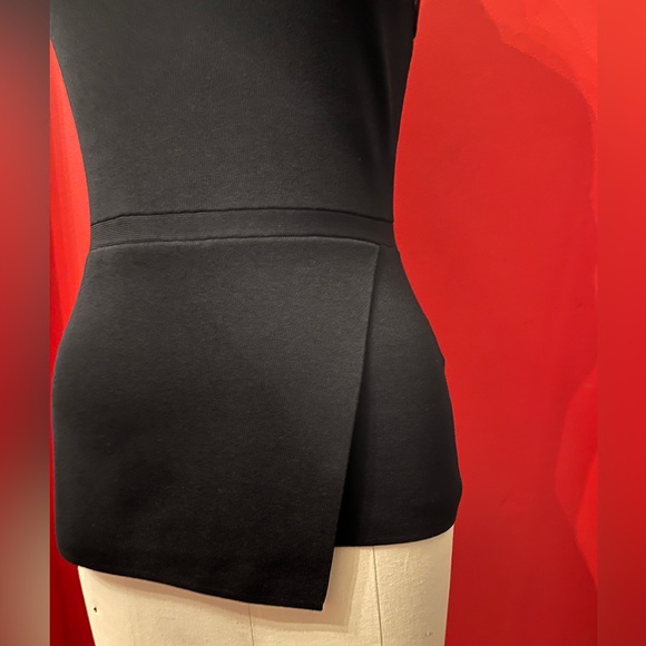 Reiss “Anabel” Sheer Detail Sleeveless Asymmetrical Peplum Waist Top In Black S - Picture 5 of 13